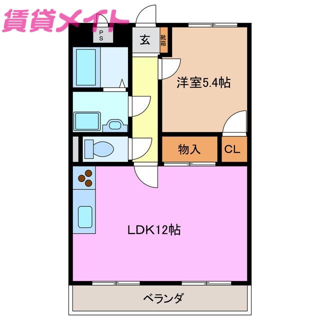ユーミー生桑マンション(1LDK/4階)の間取り写真
