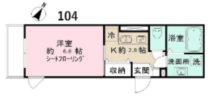 NIDO LARGO(1K/1階)の間取り写真