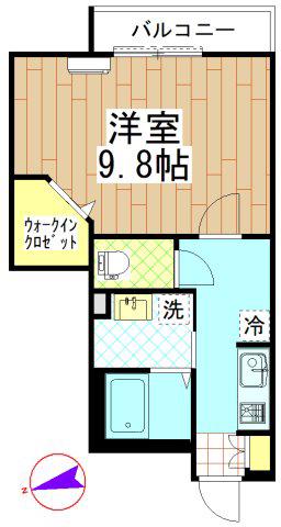 シーファウエスト(1K/3階)の間取り写真