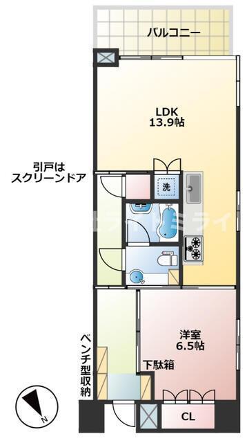 グランドメゾン大塚台(1LDK/5階)の間取り写真