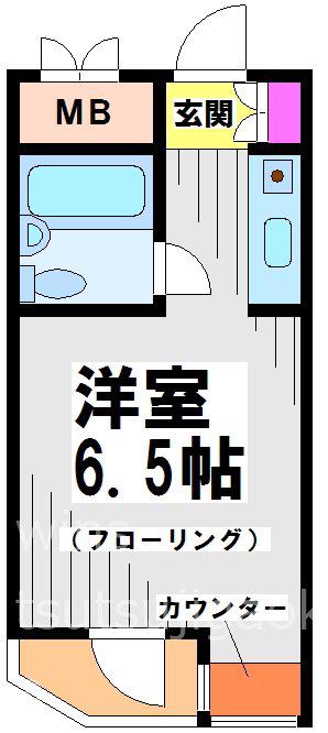 グレース成城(1K/2階)の間取り写真