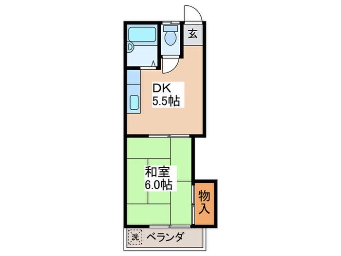 コーポ・トキワ(1DK/2階)の間取り写真