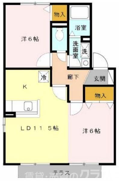 セジュール清和(2LDK/2階)の間取り写真