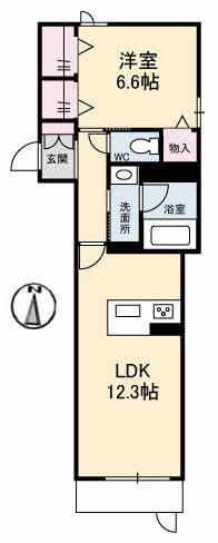 REVINCE(1LDK/1階)の間取り写真
