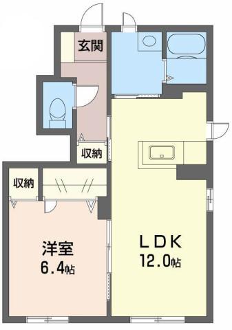 シャーメゾンエピナールIII番館(1LDK/1階)の間取り写真