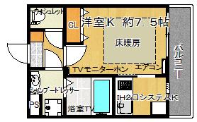 ヴィンヤード鷺沼(1K/4階)の間取り写真