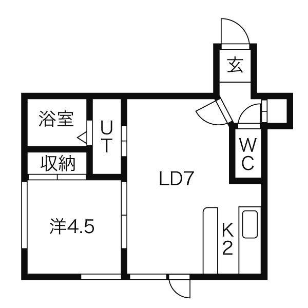 コアライズ壱番館(1DK/3階)の間取り写真