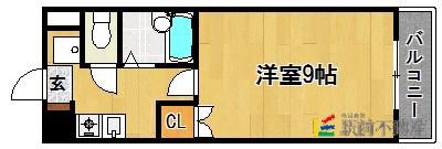 マルワロイヤルガーデン(1K/4階)の間取り写真