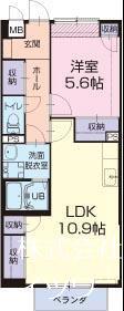 サープラスあけぼの(1LDK/2階)の間取り写真