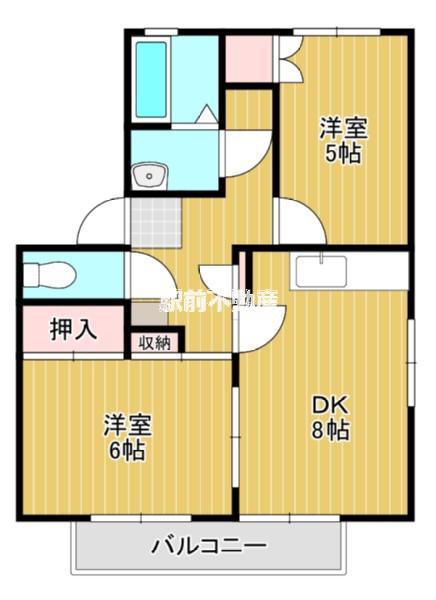 アメニティ・サンA(2LDK/2階)の間取り写真
