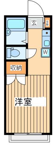 京王線 武蔵野台駅 徒歩9分 3階建 築33年(ワンルーム/3階)の間取り写真