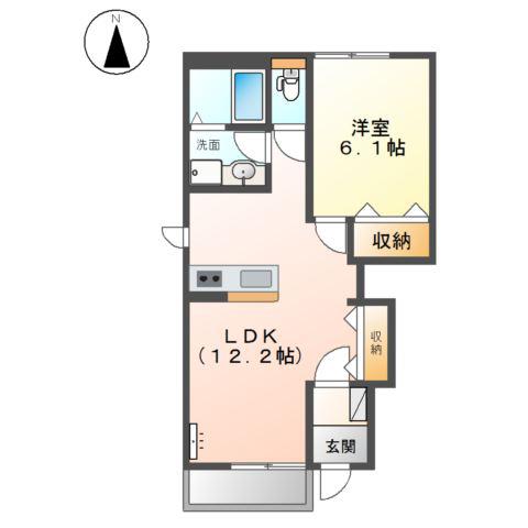 ラフィネ(1LDK/1階)の間取り写真