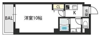 ヴィラナリー大今里(1K/5階)の間取り写真