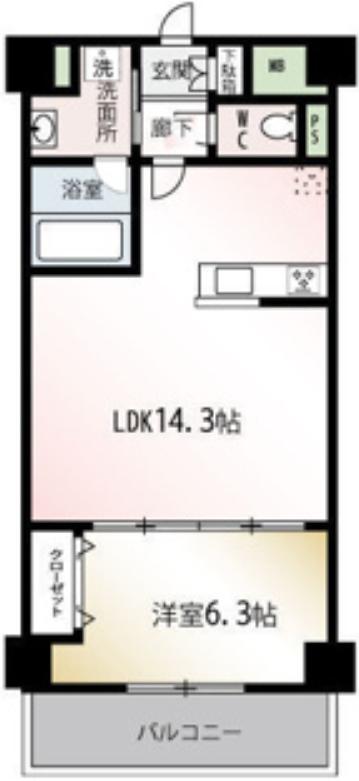 エムクアルト新座(1LDK/3階)の間取り写真