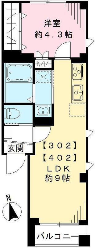 ヴェラルーチェ(1LDK/4階)の間取り写真