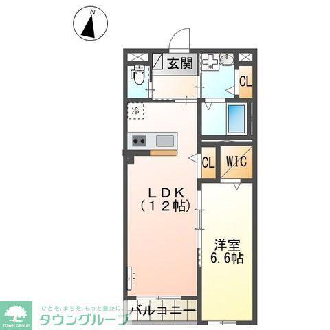 レヴメゾン神山六番館(1LDK/1階)の間取り写真