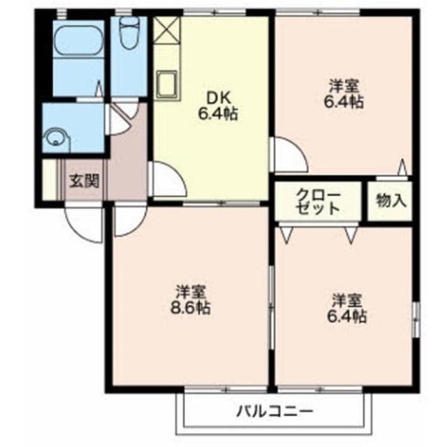 イーストII(3DK/2階)の間取り写真