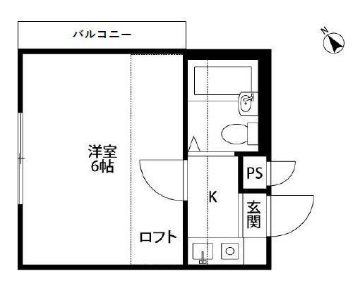 シティパレス浅羽野1(1K/2階)の間取り写真