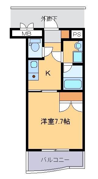 ジュネス(1K/1階)の間取り写真