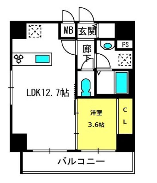 GARDENHOUSEIII大宮土呂駅前(1LDK/5階)の間取り写真
