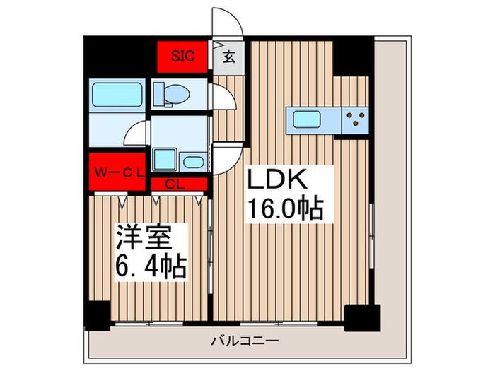 浦和パラディア(1LDK/3階)の間取り写真