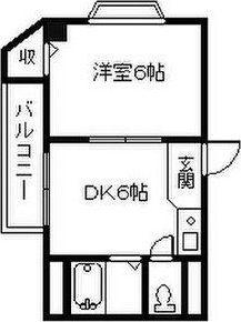 シュロス野口(1DK/3階)の間取り写真