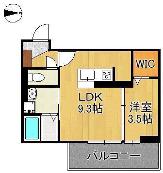 エスト・プラージュ(1LDK/3階)の間取り写真