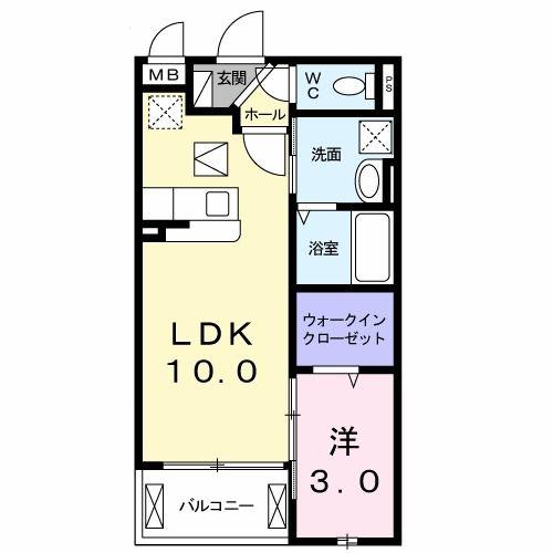 ファースト(1LDK/1階)の間取り写真