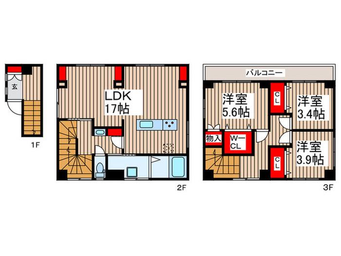 ダイヤモンドヒルズ(3LDK/1階)の間取り写真