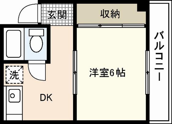 保田第2ビル(1K/4階)の間取り写真