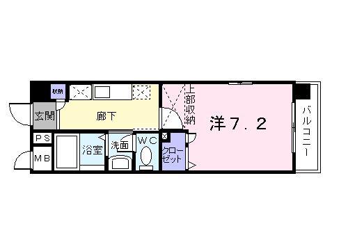 スヴニールII(1K/7階)の間取り写真