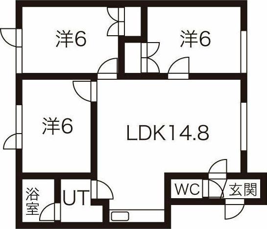 フォレバーコート斉藤(3LDK/1階)の間取り写真