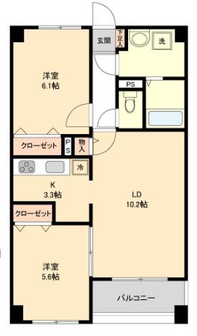 S-FORT青葉しらとり台(2LDK/2階)の間取り写真