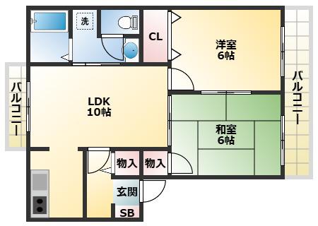 トポフィリアIII(2LDK/2階)の間取り写真