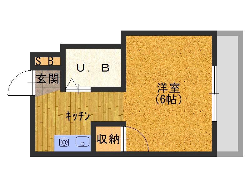 OTYマンション(1K/3階)の間取り写真
