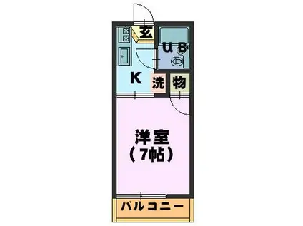 アメニティ後山(1K/2階)の間取り写真