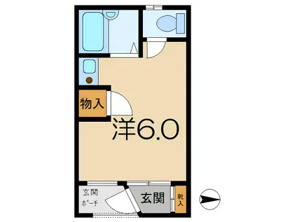 テラスHIDANI(ワンルーム/1階)の間取り写真
