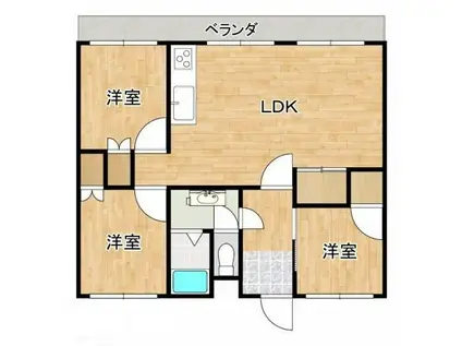 エクシール南松崎(3LDK/3階)の間取り写真