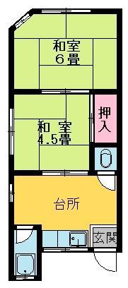 山田マンション(2K/2階)の間取り写真