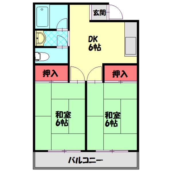 松吉マンション(2DK/2階)の間取り写真