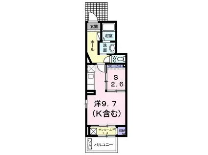 トワーニ(ワンルーム/1階)の間取り写真