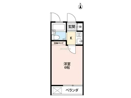 コンフォルト(1K/2階)の間取り写真
