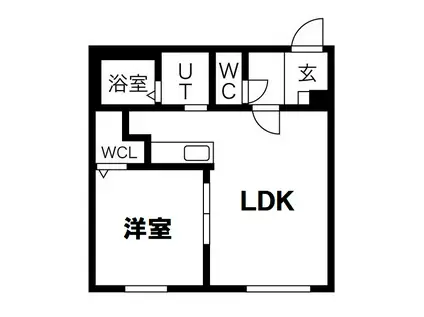 ウィンひばりが丘(1LDK/1階)の間取り写真