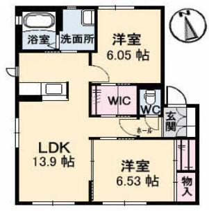 グレース美鈴園(2LDK/1階)の間取り写真