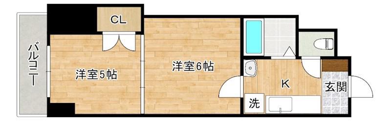 ロイヤルエレガンス(2K/6階)の間取り写真