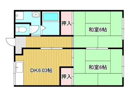 山路東陽ハイツ(2DK/2階)の間取り写真