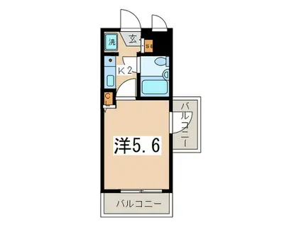 クリオ片倉町6番館(1K/4階)の間取り写真