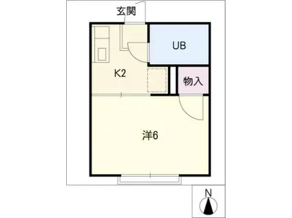 シティハイムいけぞの(1K/1階)の間取り写真