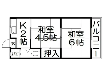 ロイヤルハイツ香里(2K/3階)の間取り写真