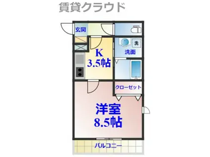 ARC千葉本町(1K/1階)の間取り写真